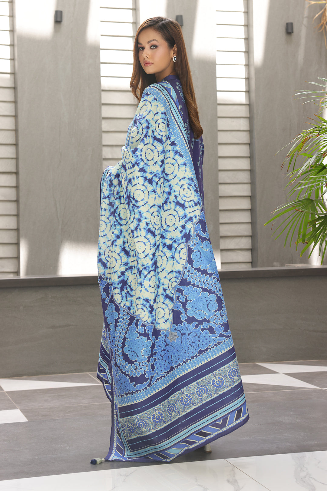 Zellbury | Unstitched 3 Piece Cambric | Embroidered Shirt Shalwar Dupatta - 0072