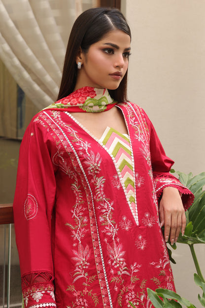 Zellbury | Unstitched 3 Piece Cambric | Embroidered Shirt Shalwar Dupatta - 0074 Default Title