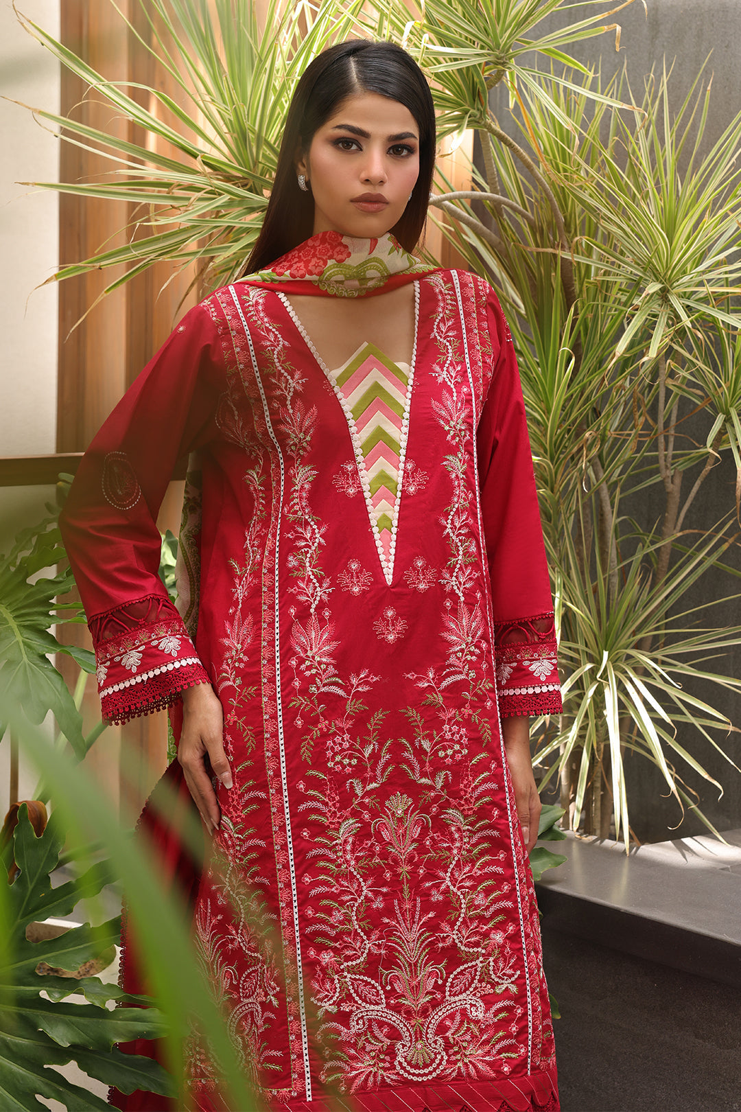 Zellbury | Unstitched 3 Piece Cambric | Embroidered Shirt Shalwar Dupatta - 0074