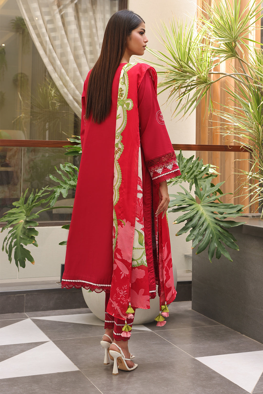 Zellbury | Unstitched 3 Piece Cambric | Embroidered Shirt Shalwar Dupatta - 0074