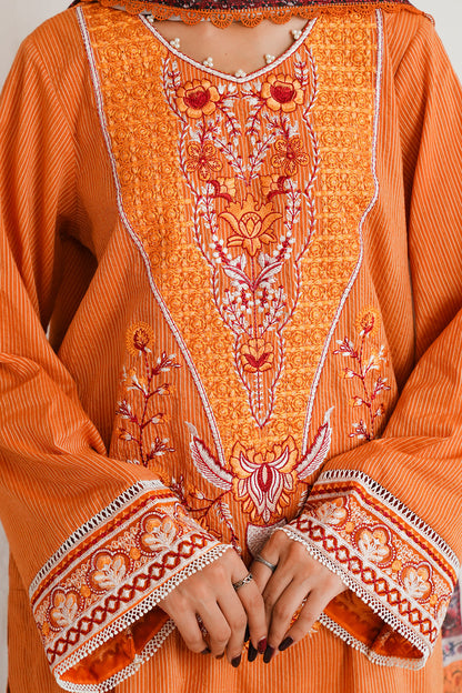 Zellbury | Unstitched 3 Piece Zari | Embroidered Shirt Shalwar Dupatta - 0085