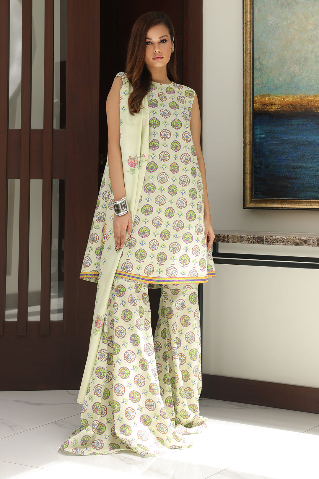 Zellbury | Unstitched 3 Piece Cambric | Embroidered Shirt Shalwar Dupatta - 0143