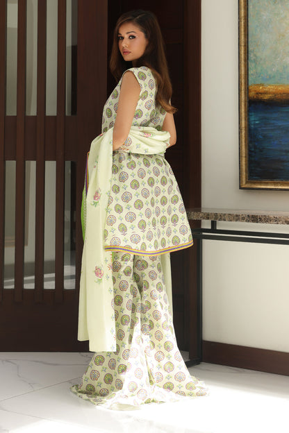 Zellbury | Unstitched 3 Piece Cambric | Embroidered Shirt Shalwar Dupatta - 0143
