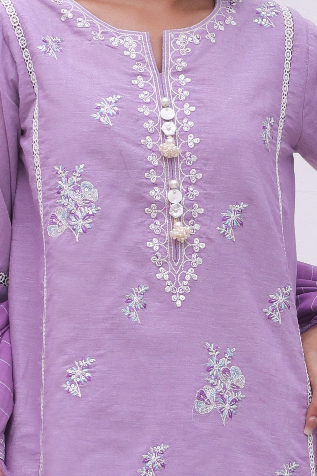 Zellbury | Unstitched 3 Piece Chambray | Embroidered Shirt Shalwar Dupatta - 0145