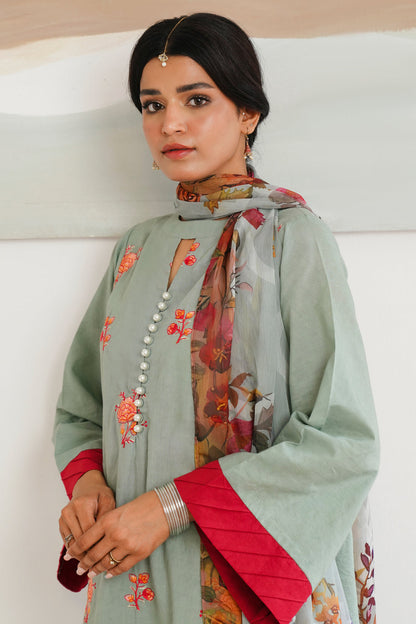 Zellbury | Unstitched 3 Piece Cambric | Embroidered Shirt Shalwar Dupatta - 0149 Default Title