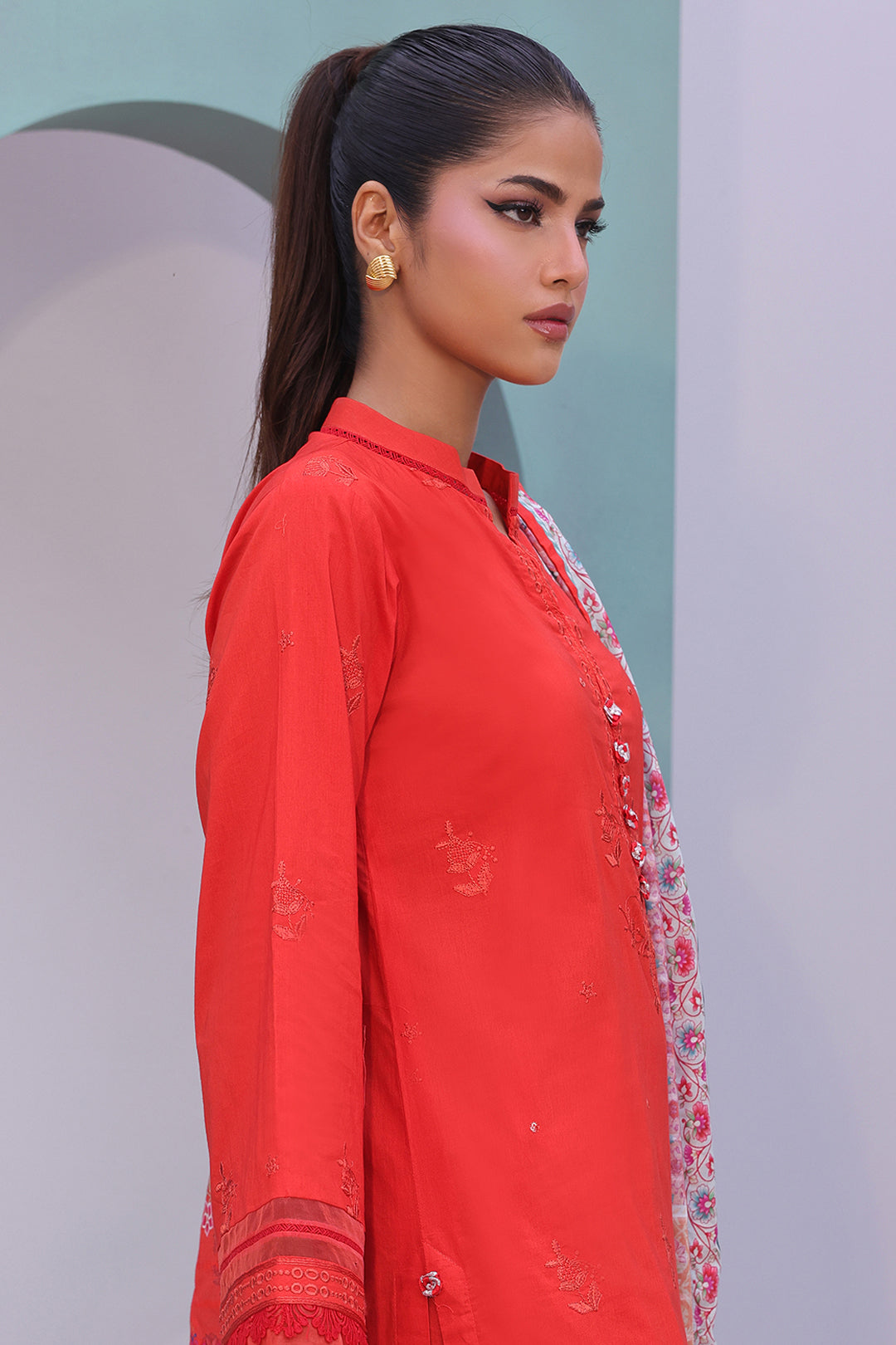 Zellbury | Unstitched 3 Piece Cambric | Embroidered Shirt Shalwar Dupatta - 0152 Default Title