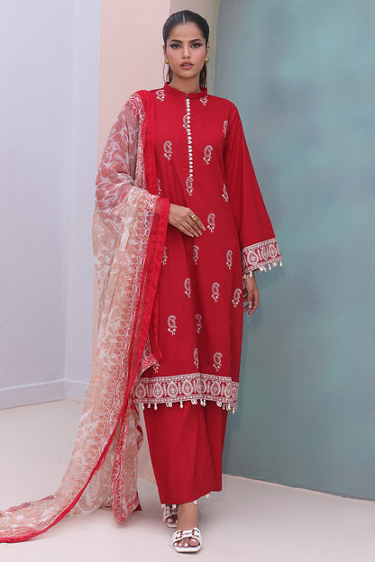 Zellbury | Unstitched 3 Piece Cambric | Embroidered Shirt Shalwar Dupatta - 0602