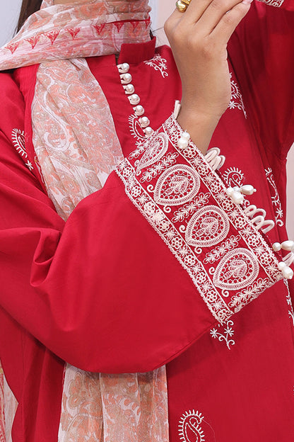 Zellbury | Unstitched 3 Piece Cambric | Embroidered Shirt Shalwar Dupatta - 0602