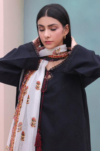 Zellbury | Unstitched 3 Piece Cambric | Embroidered Shirt Shalwar Dupatta - 0605 Default Title