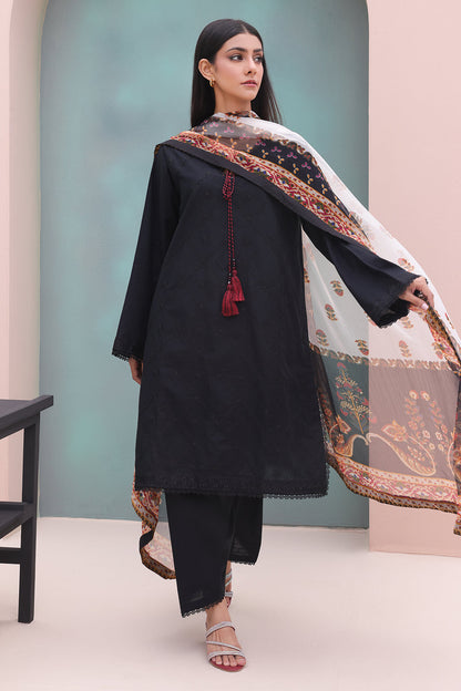 Zellbury | Unstitched 3 Piece Cambric | Embroidered Shirt Shalwar Dupatta - 0605