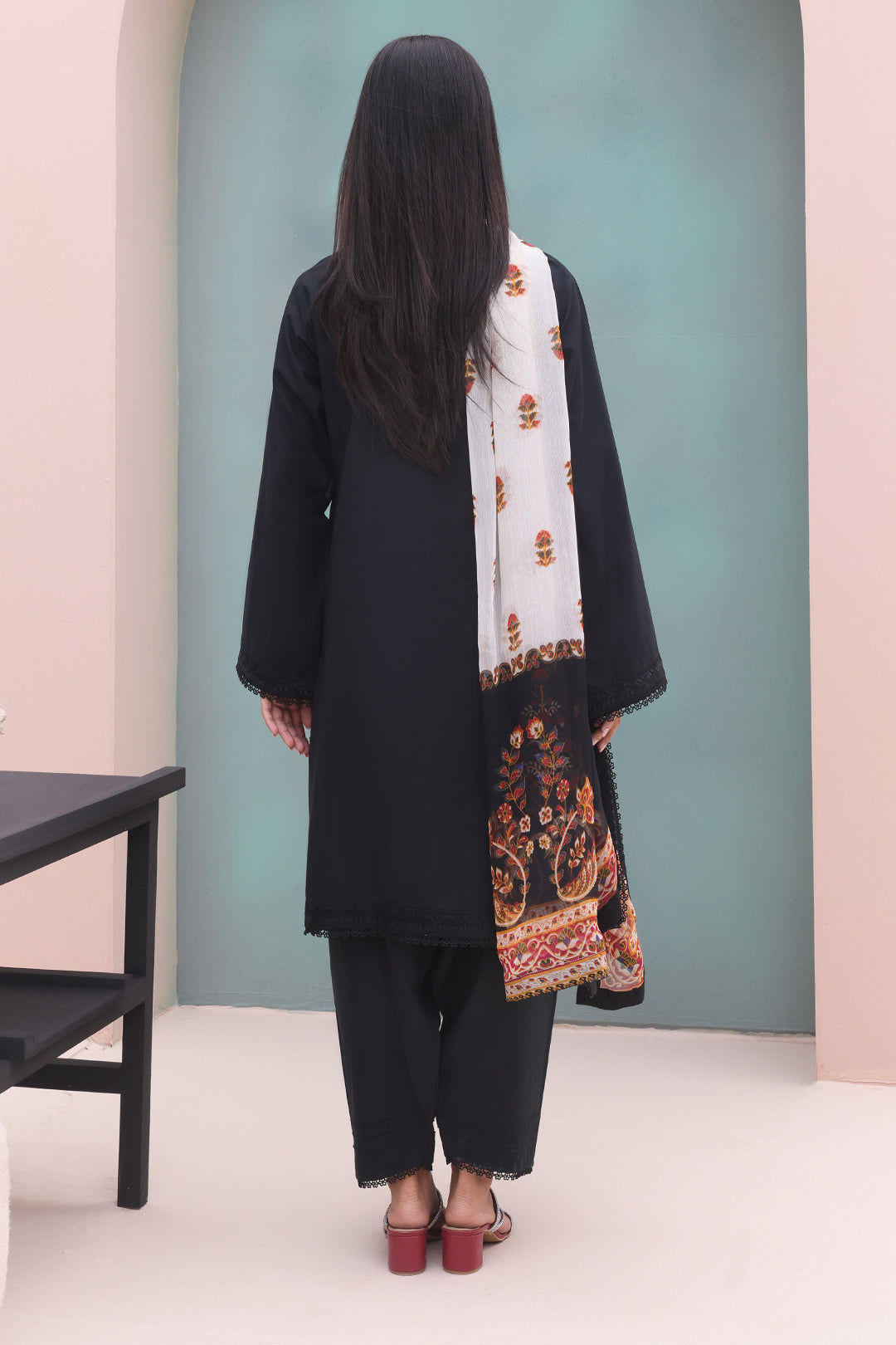 Zellbury | Unstitched 3 Piece Cambric | Embroidered Shirt Shalwar Dupatta - 0605