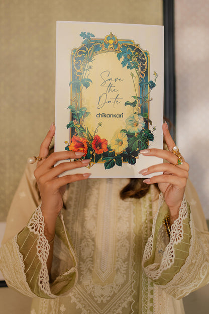 Zellbury | Unstitched 3 Piece Chikankari | Embroidered Shirt Shalwar Dupatta - 0702