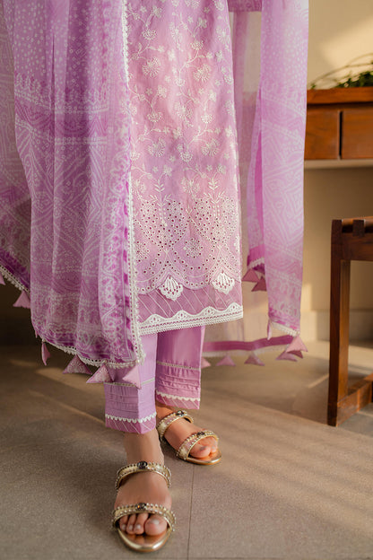 Zellbury | Unstitched 3 Piece Chikankari | Embroidered Shirt Shalwar Dupatta - 0703