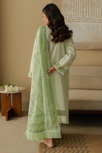 Zellbury | Unstitched 3 Piece Chikankari | Embroidered Shirt Shalwar Dupatta - 0706