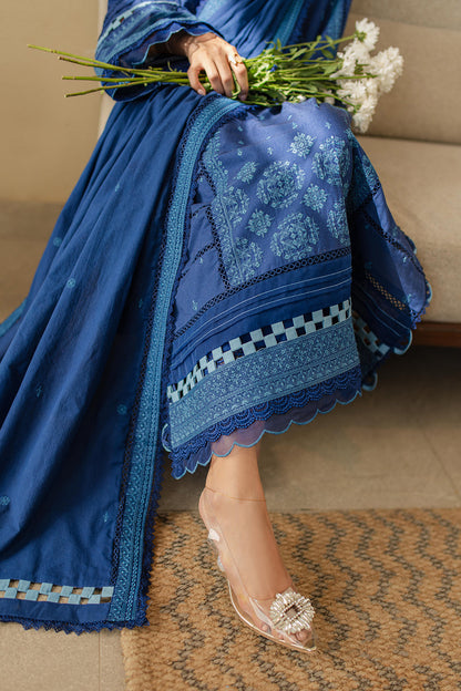 Zellbury | Unstitched 3 Piece Chikankari | Embroidered Shirt Shalwar Dupatta - 0711