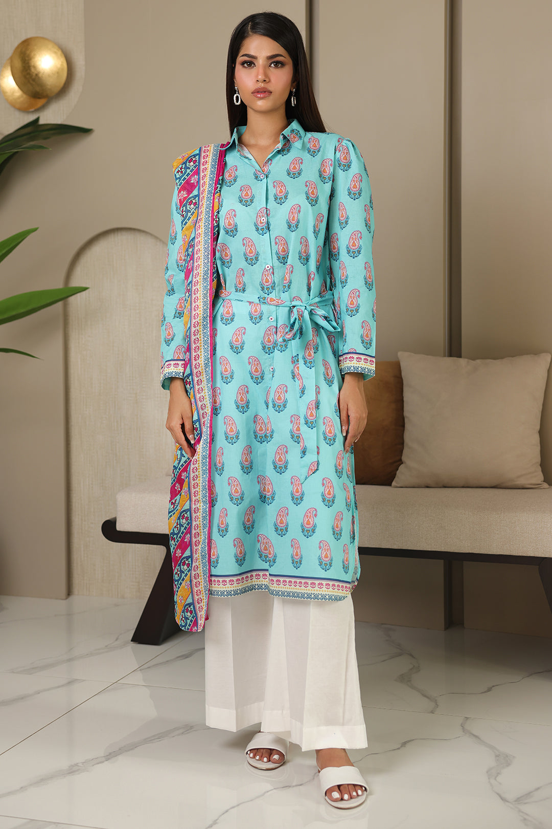 Zellbury | Unstitched 2 Piece Cambric | Shirt Dupatta - 0001