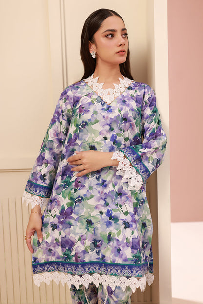 Zellbury | Unstitched 2 Piece Cambric | Shirt Shalwar - 0613