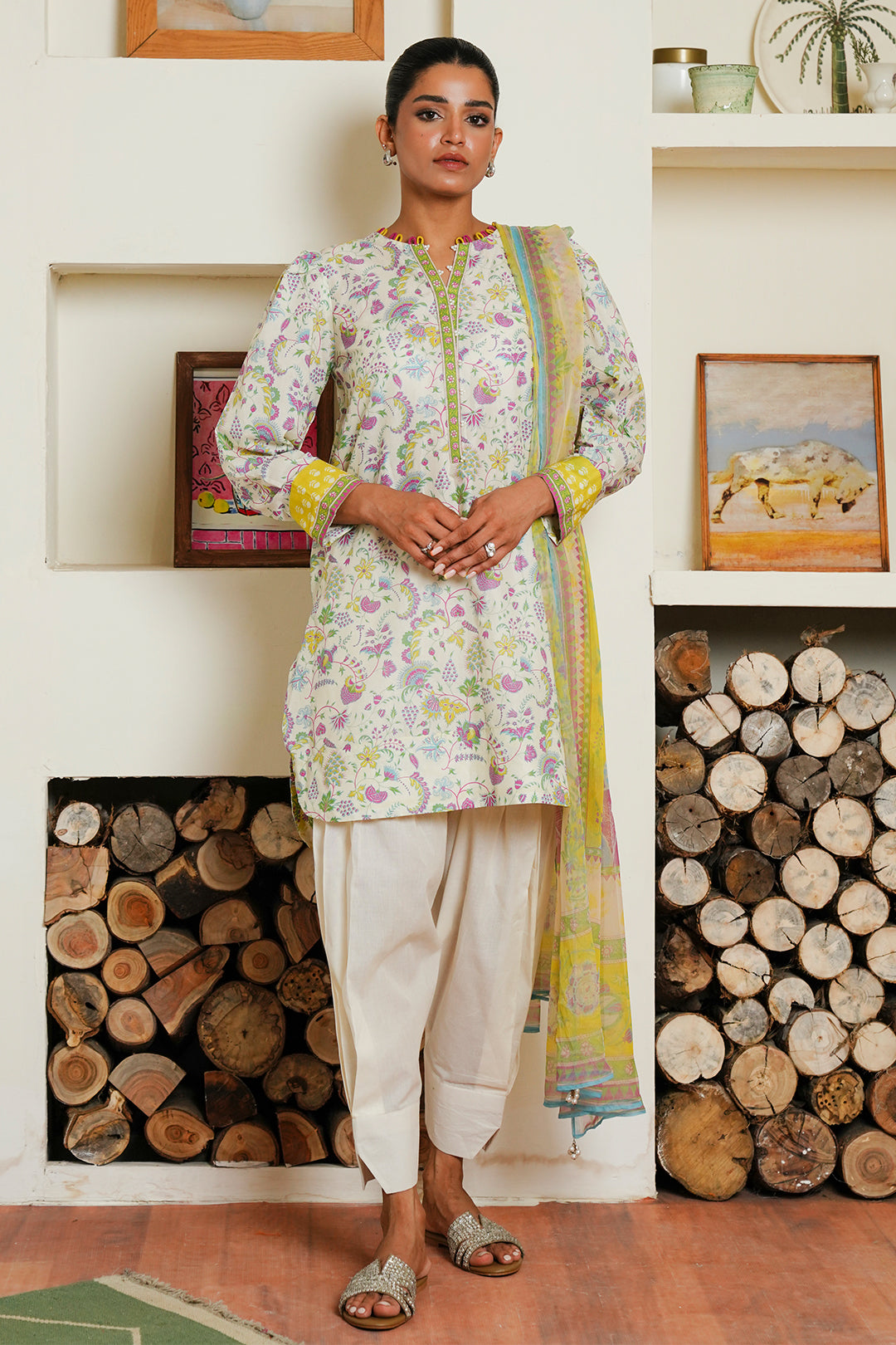 Zellbury | Unstitched 3 Piece Cambric | Shirt Shalwar Dupatta - 0032