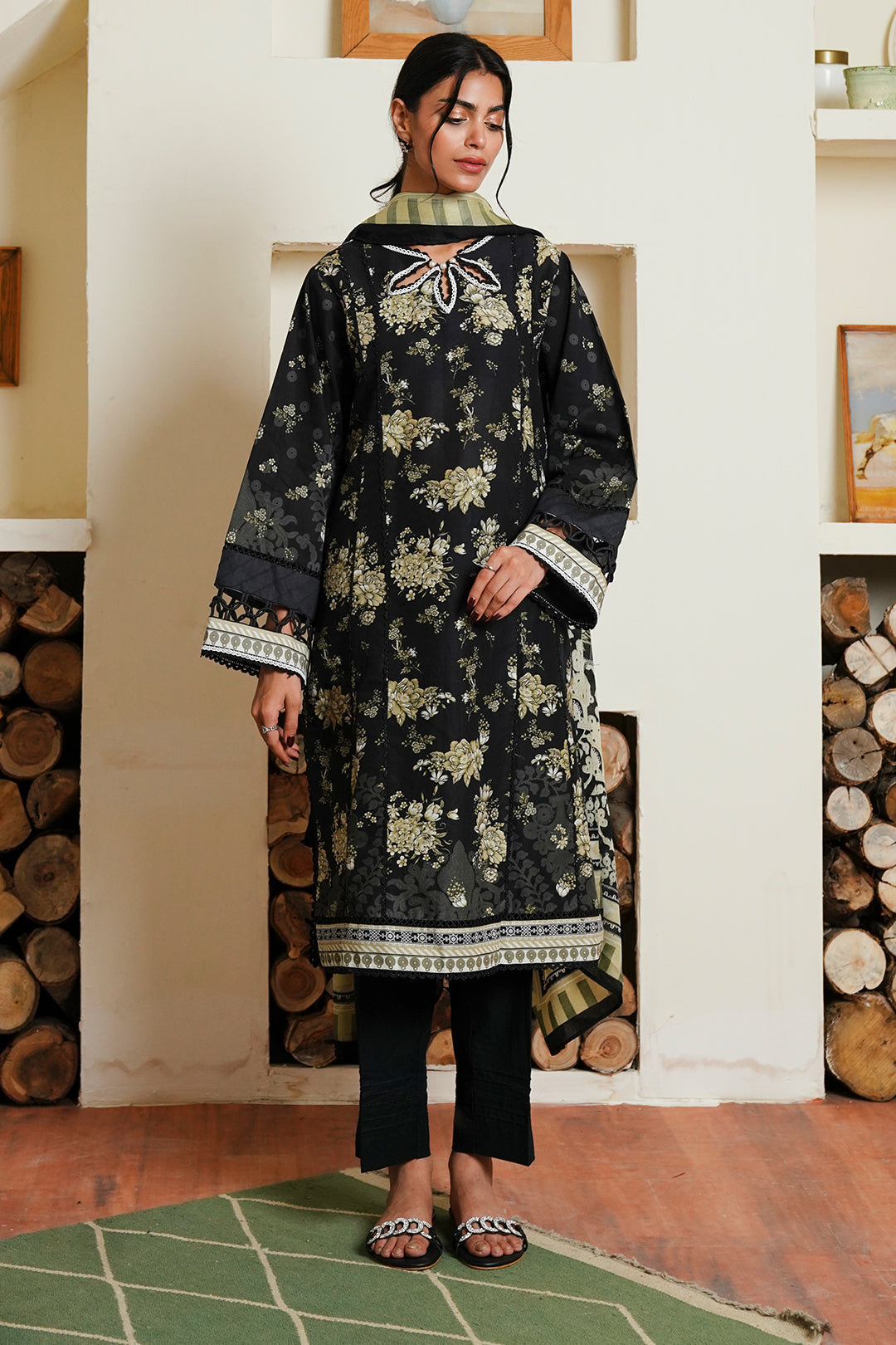 Zellbury | Unstitched 3 Piece Cambric | Shirt Shalwar Dupatta - 0036