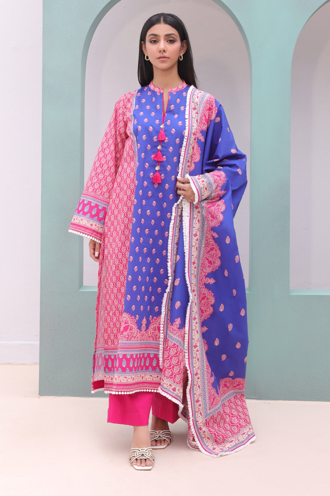 Zellbury | Unstitched 3 Piece Cambric | Shirt Shalwar Dupatta - 0038