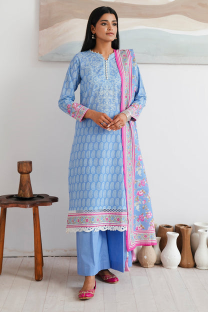 Zellbury | Unstitched 3 Piece Cambric | Shirt Shalwar Dupatta - 0039