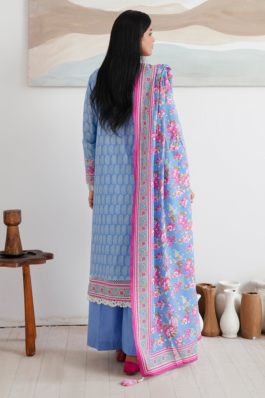 Zellbury | Unstitched 3 Piece Cambric | Shirt Shalwar Dupatta - 0039