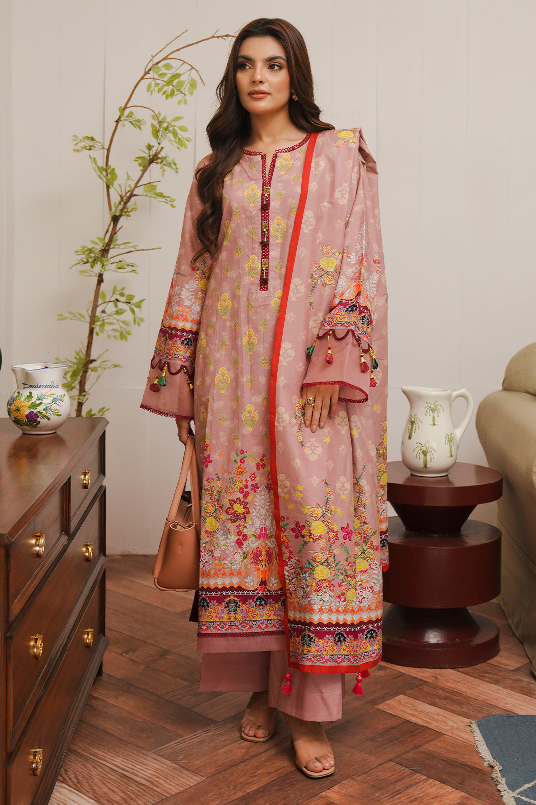 Zellbury | Unstitched 3 Piece Cambric | Shirt Shalwar Dupatta - 0041