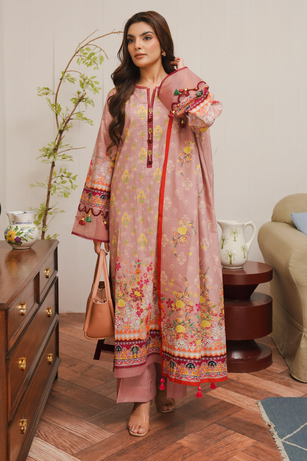 Zellbury | Unstitched 3 Piece Cambric | Shirt Shalwar Dupatta - 0041