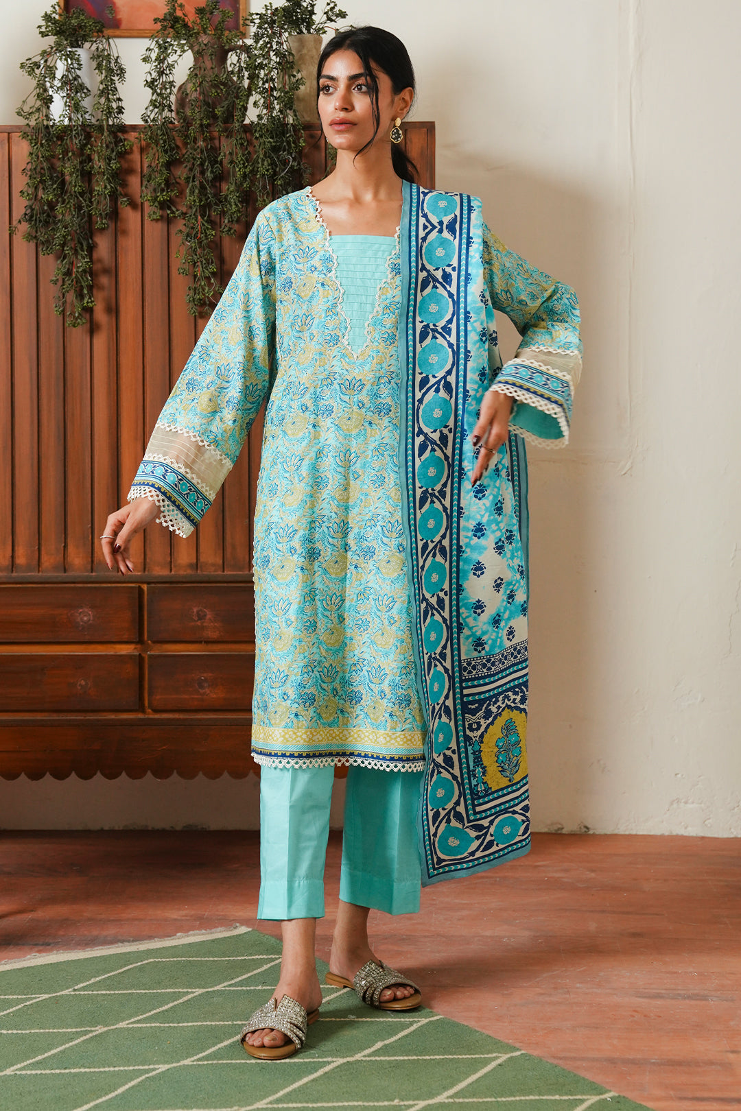 Zellbury | Unstitched 3 Piece Cambric | Shirt Shalwar Dupatta - 0046