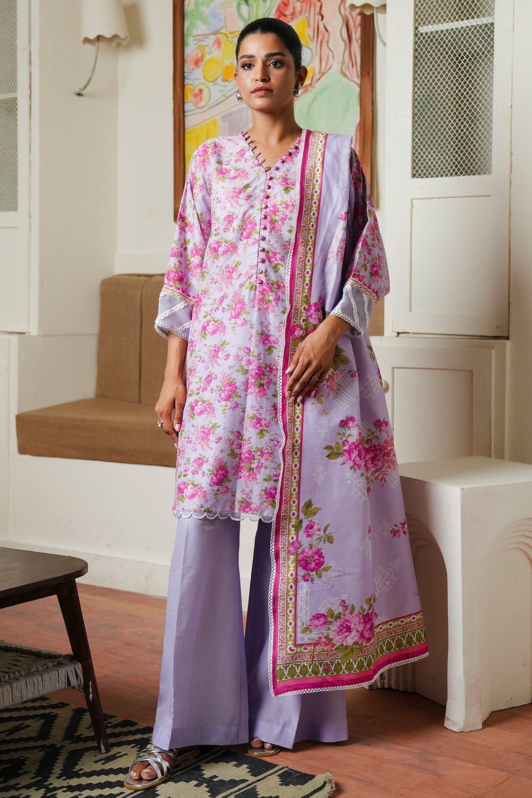 Zellbury | Unstitched 3 Piece Cambric | Shirt Shalwar Dupatta - 0047