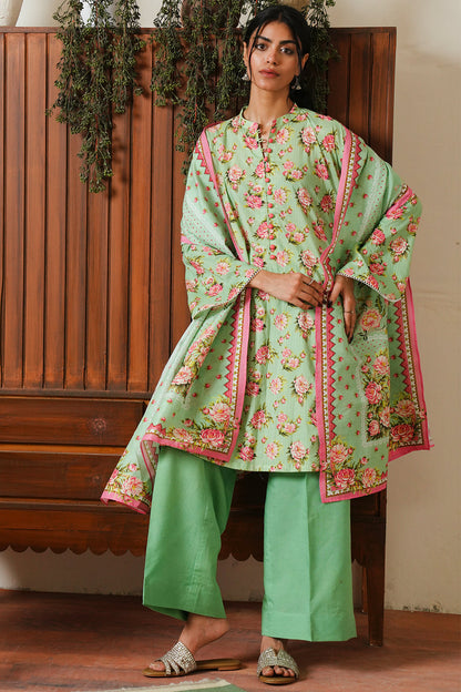Zellbury | Unstitched 3 Piece Cambric | Shirt Shalwar Dupatta - 0048