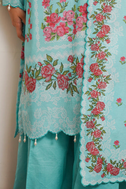 Zellbury | Unstitched 3 Piece Cambric | Shirt Shalwar Dupatta - 0122