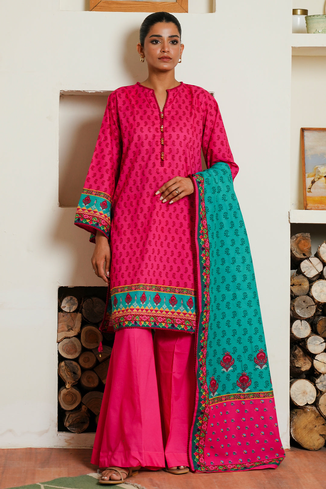 Zellbury | Unstitched 3 Piece Cambric | Shirt Shalwar Dupatta - 0123
