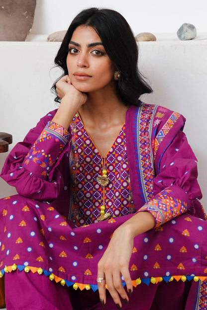 Zellbury | Unstitched 3 Piece Cambric | Shirt Shalwar Dupatta - 0124 Default Title