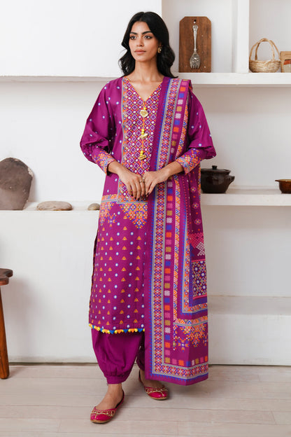 Zellbury | Unstitched 3 Piece Cambric | Shirt Shalwar Dupatta - 0124