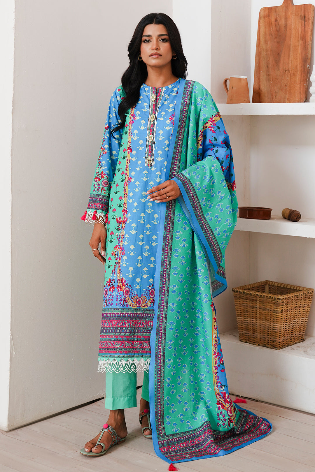Zellbury | Unstitched 3 Piece Cambric | Shirt Shalwar Dupatta - 0126