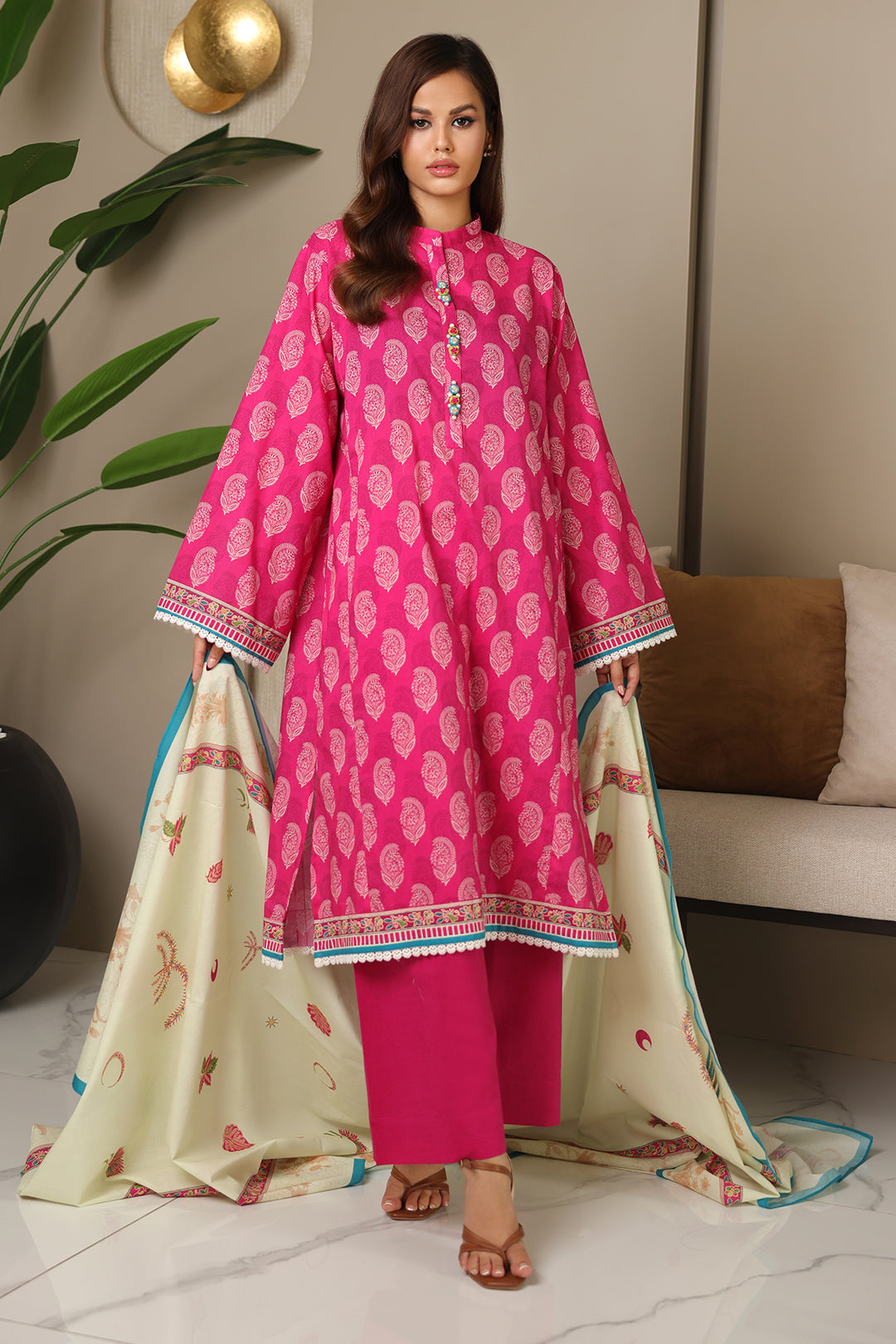 Zellbury | Unstitched 3 Piece Cambric | Shirt Shalwar Dupatta - 0129