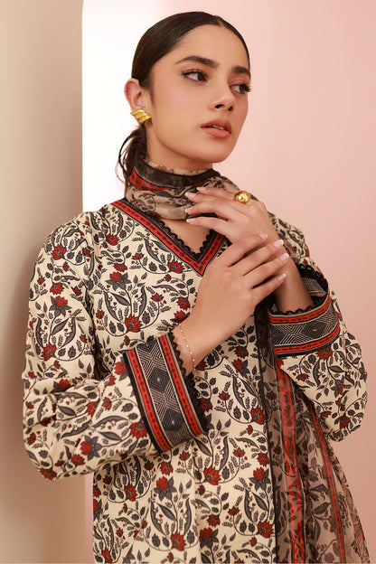 Zellbury | Unstitched 3 Piece Cambric | Shirt Shalwar Dupatta - 0658 Default Title