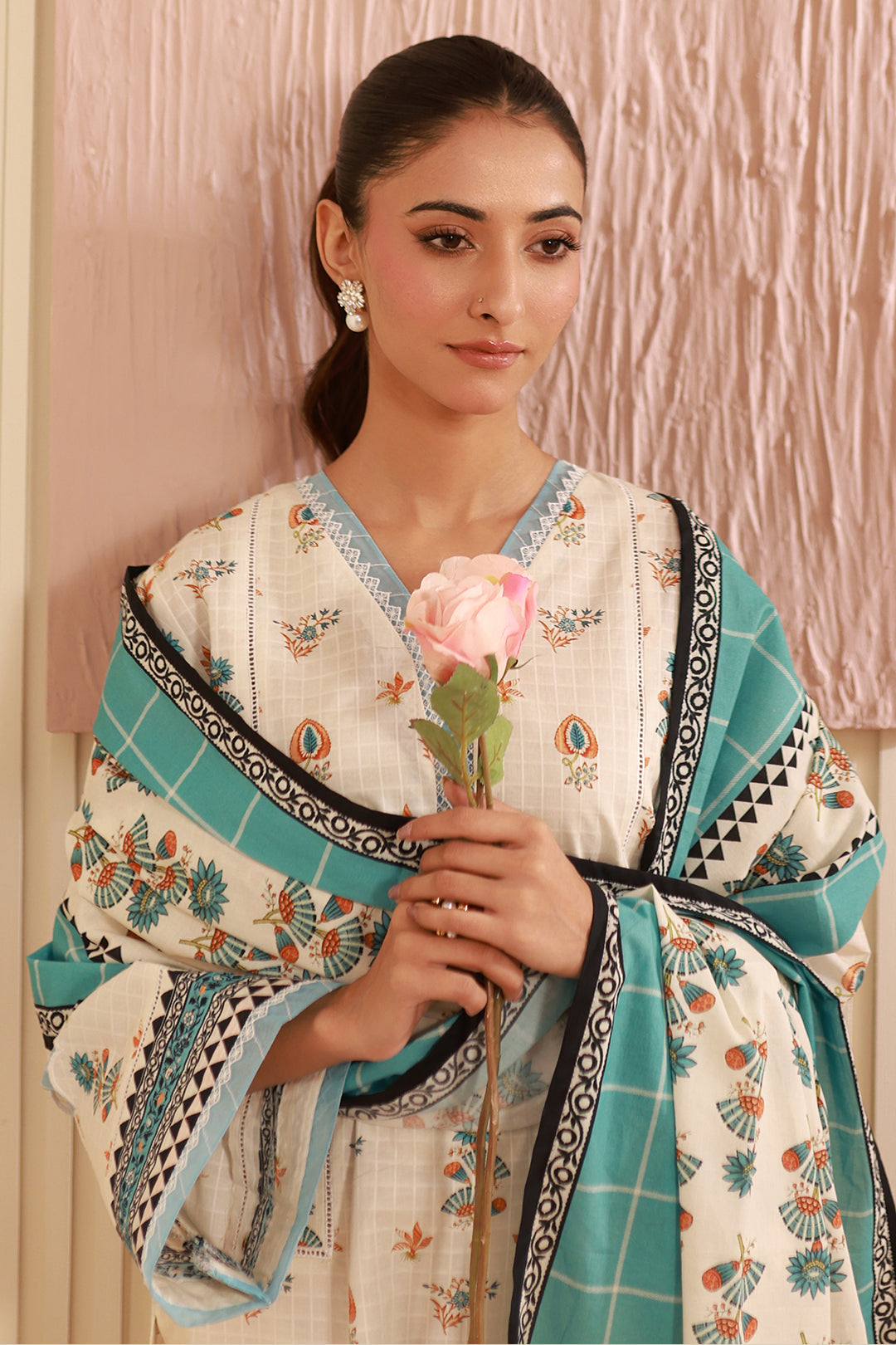 Zellbury | Unstitched 3 Piece Cambric | Shirt Shalwar Dupatta - 0668 Default Title