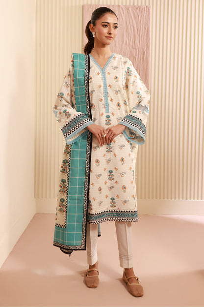Zellbury | Unstitched 3 Piece Cambric | Shirt Shalwar Dupatta - 0668