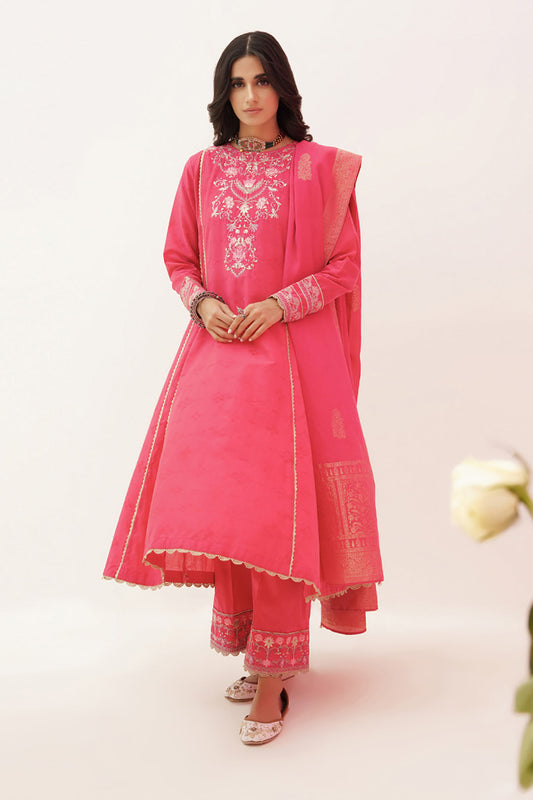 Zellbury | Unstitched 3 Piece Lawn | Embroidered Shirt Shalwar Dupatta - 0351