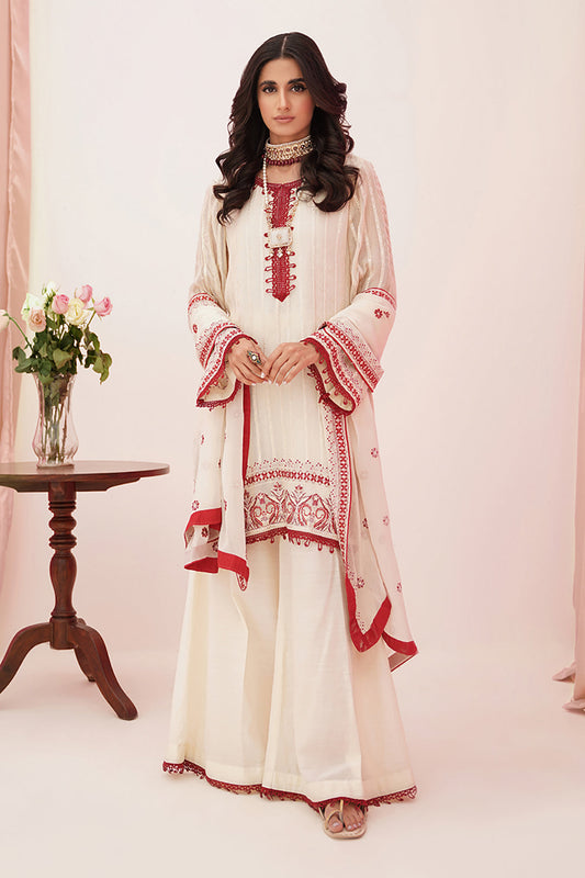 Zellbury | Unstitched 3 Piece Khaddi | Embroidered Shirt Shalwar Dupatta - 0363