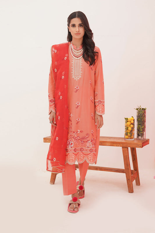 Zellbury | Unstitched 3 Piece Lawn | Embroidered Shirt Shalwar Dupatta - 0365