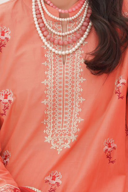 Zellbury | Unstitched 3 Piece Lawn | Embroidered Shirt Shalwar Dupatta - 0365