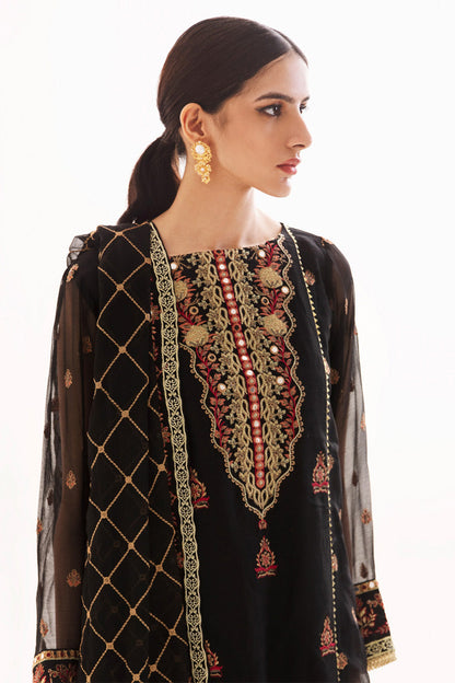 Zellbury | Unstitched 3 Piece Chiffon | Embroidered Shirt Shalwar Dupatta - 0293 Default Title