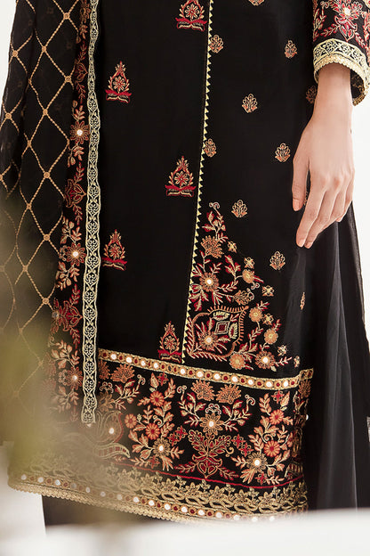 Zellbury | Unstitched 3 Piece Chiffon | Embroidered Shirt Shalwar Dupatta - 0293