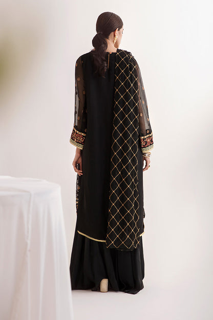 Zellbury | Unstitched 3 Piece Chiffon | Embroidered Shirt Shalwar Dupatta - 0293
