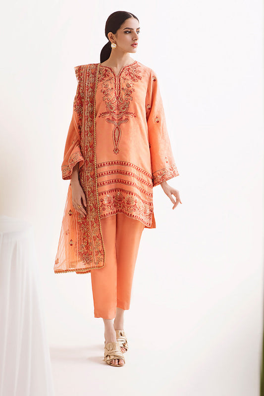 Zellbury | Unstitched 3 Piece Jacquard | Embroidered Shirt Shalwar Dupatta - 0296