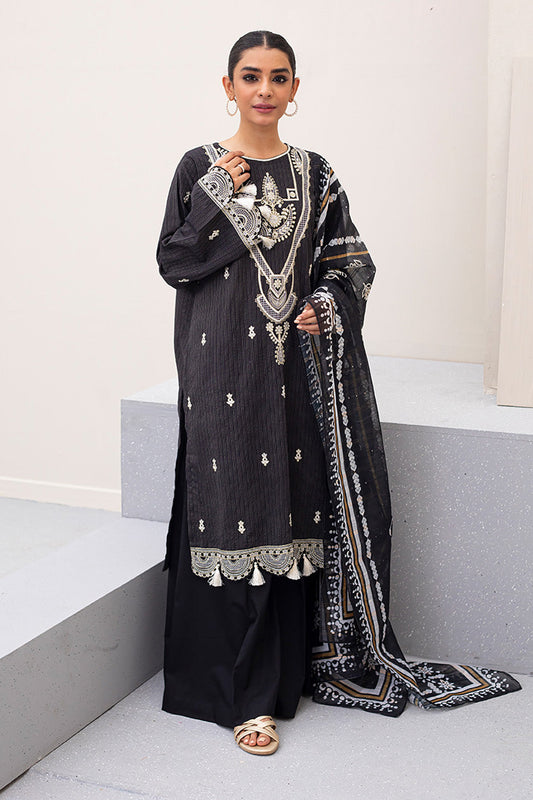 Zellbury | Unstitched 3 Piece Lawn | Embroidered Shirt Shalwar Dupatta - 0190