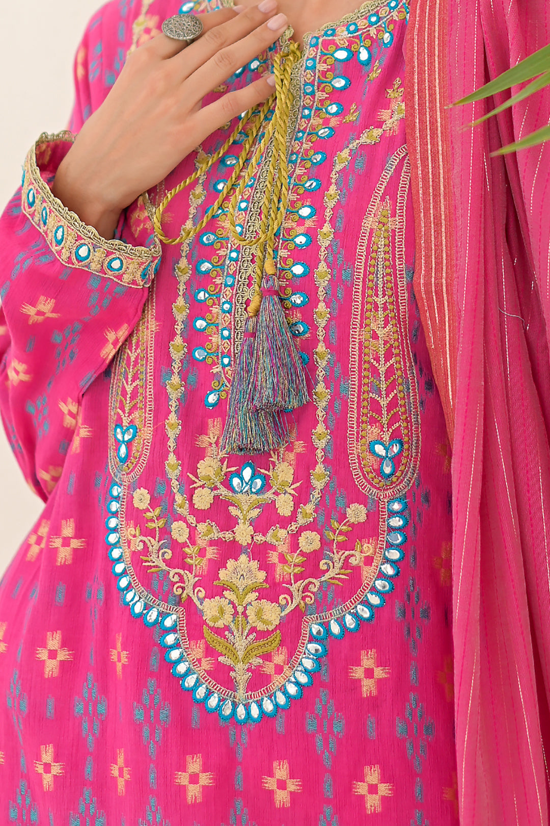 Zellbury | Unstitched 3 Piece Jacquard | Embroidered Shirt Shalwar Dupatta - 0289